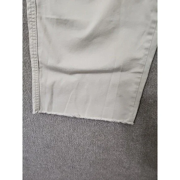 Banana Republic Wide-Leg High-Rise Cropped Chino Pants Women 8 Twine Raw Hem NEW - Picture 6 of 13